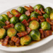Roasted Brussels sprouts on a sheet pan